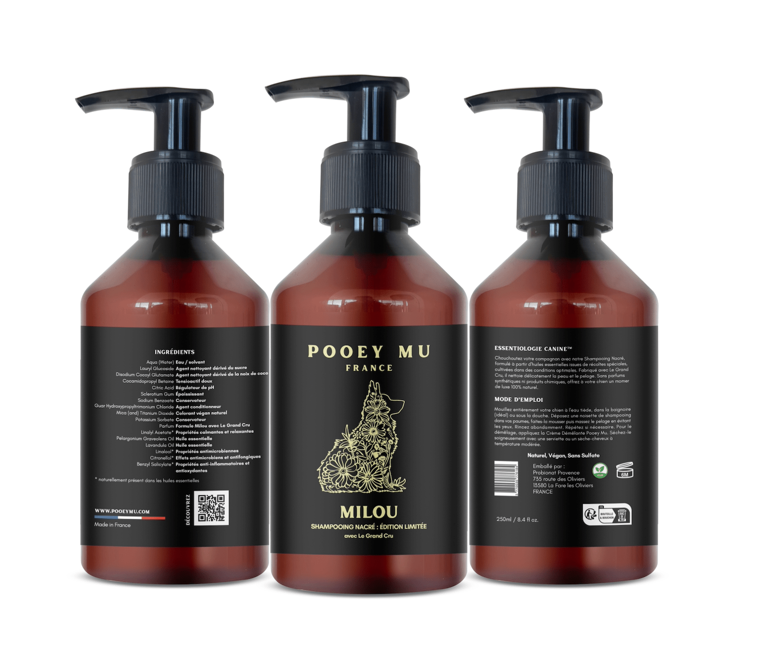 MILOU - Pearly Shampoo for Dogs, Limited Edition with "Le Grand Cru" - Pooey Mu