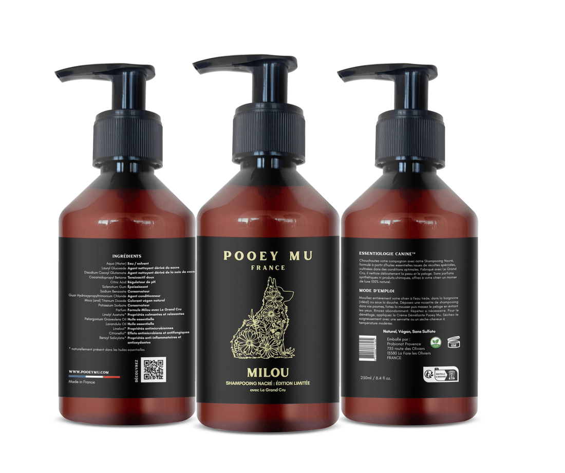MILOU - Pearly Shampoo for Dogs, Limited Edition with "Le Grand Cru" - Pooey Mu